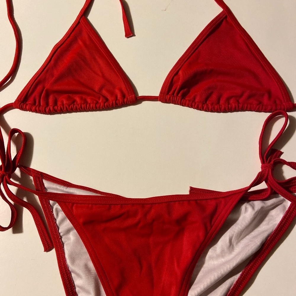 Victoria’s Secret red bikini XS triangle string bikini swimsuit 2 piece